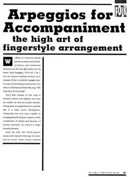 Arpeggios For Accompaniment - The High Art Of Fingerstyle Arrangement