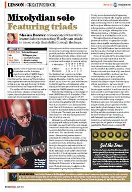 Shaun Baxter - Mixolydian Solo Featuring Triads