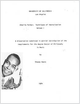 Thomas Owens - Charlie Parker Techniques Of Improvisation Vol. I, II
